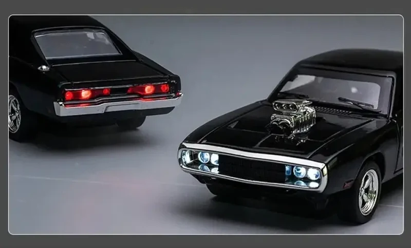 Dodge Charger 1970 1:32 Model Samochodu Metalowy Dźwięk i Światło