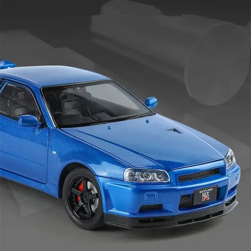 Nissan Skyline GTR R34 1:24 Model Samochodu Metalowy Dźwięk i Światło