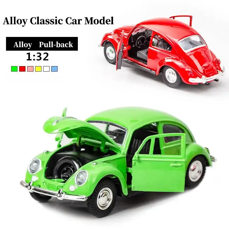 Retro 1:32 Model Samochodu Metalowy Mechanizm Cofania