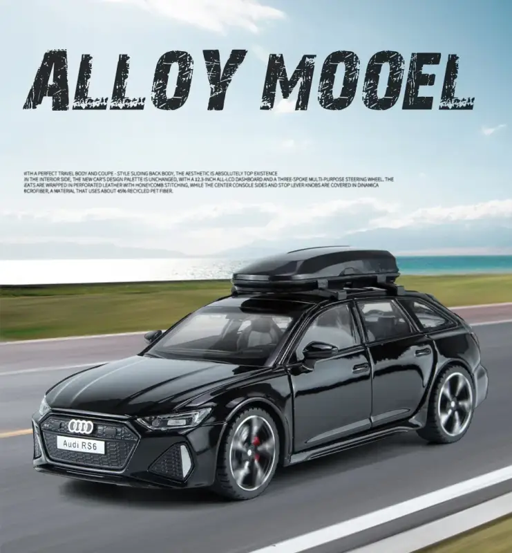 Audi RS6 1:32 Model Samochodu Metalowy Otwierane Drzwi Dźwięk