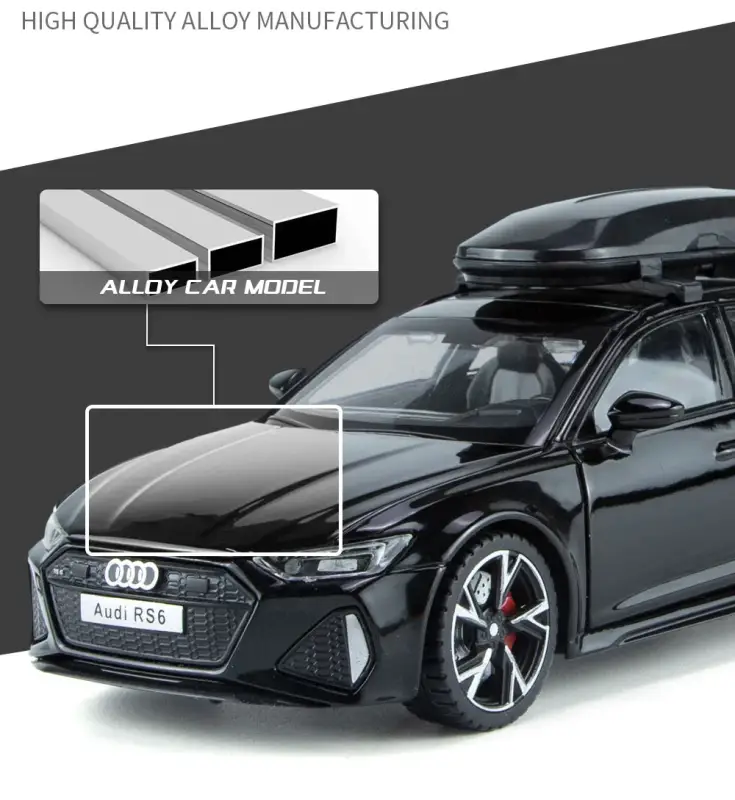 Audi RS6 1:32 Model Samochodu Metalowy Otwierane Drzwi Dźwięk