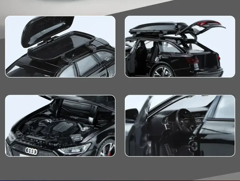 Audi RS6 1:32 Model Samochodu Metalowy Otwierane Drzwi Dźwięk