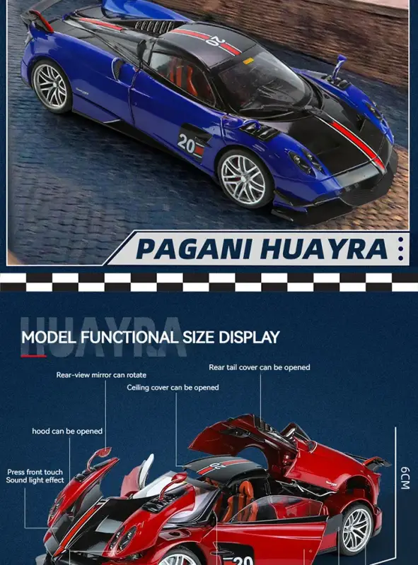 Pagani Huayra 1:18 Model Samochodu Metalowy