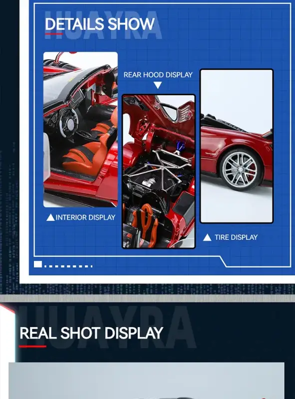Pagani Huayra 1:18 Model Samochodu Metalowy