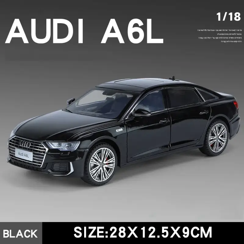 Audi A6L 1:18 Model Samochodu Metalowy Otwierane Drzwi Dźwięk