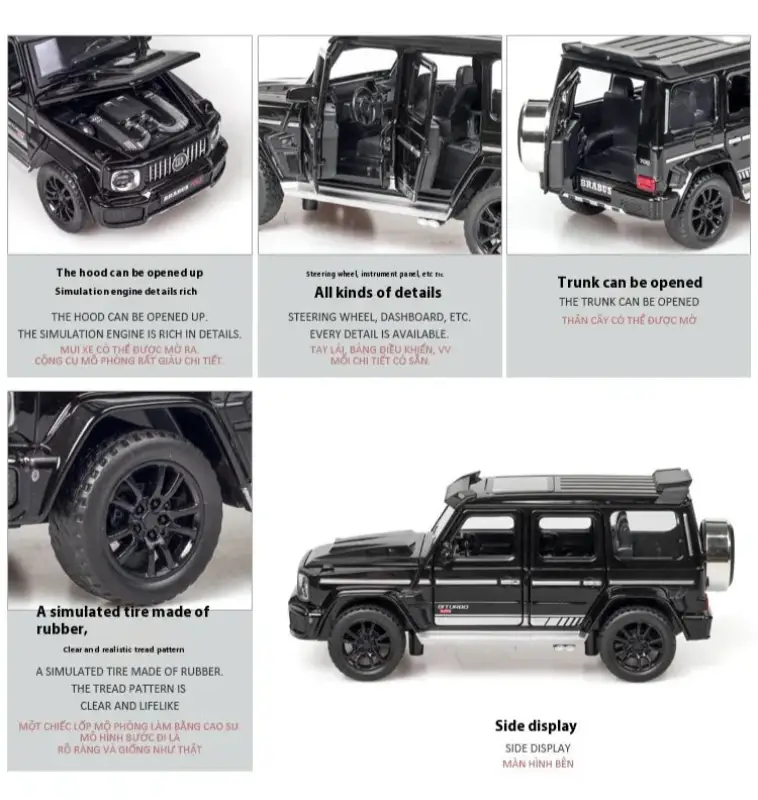 Mercedes-Benz G700 1:32 Model Samochodu Metalowy Dźwięk i Światło