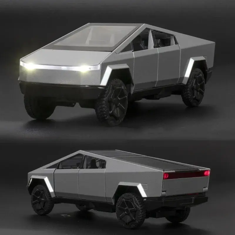 Tesla Cybertruck 1:32 Model Samochodu Metalowy Dźwięk i Światło