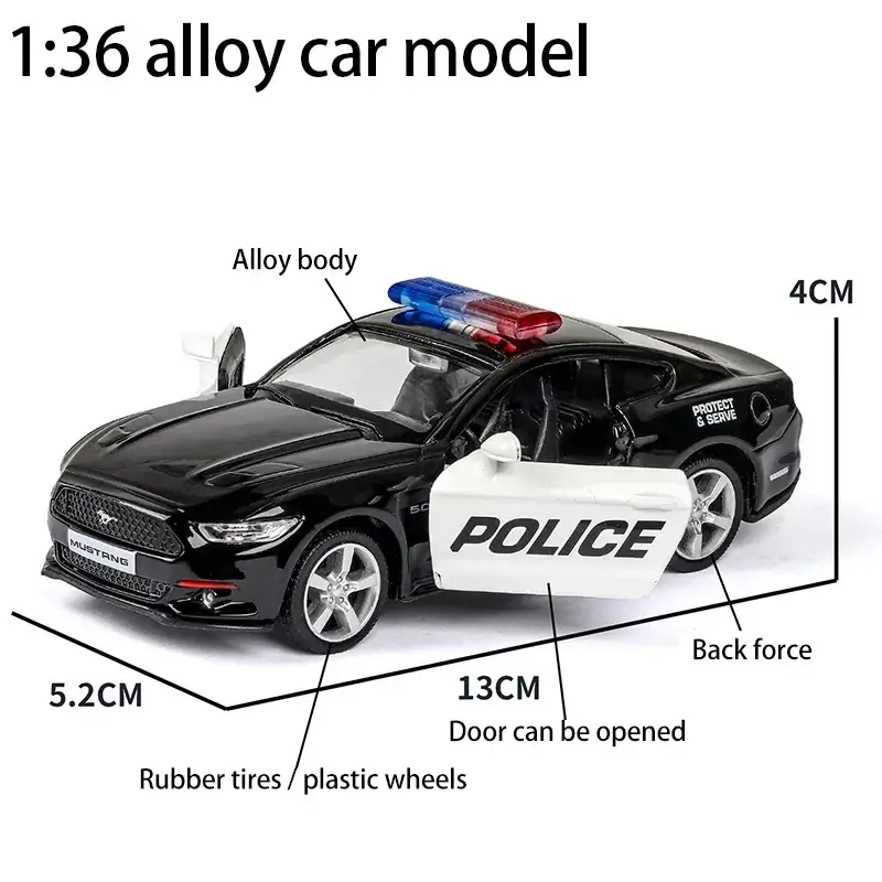 Ford, Lamborghini, Challenger 1:36 Modele Samochodów Mechanizm Cofania