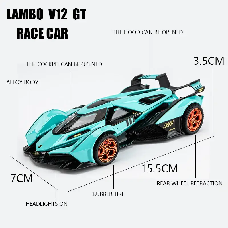 Lamborghini V12 GT 1:32 Model Samochodu Metalowy
