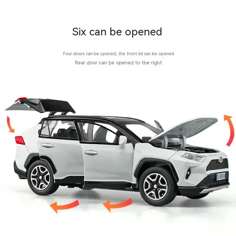 Toyota RAV4 1:32 Model Samochodu Metalowy Dźwięk i Światło