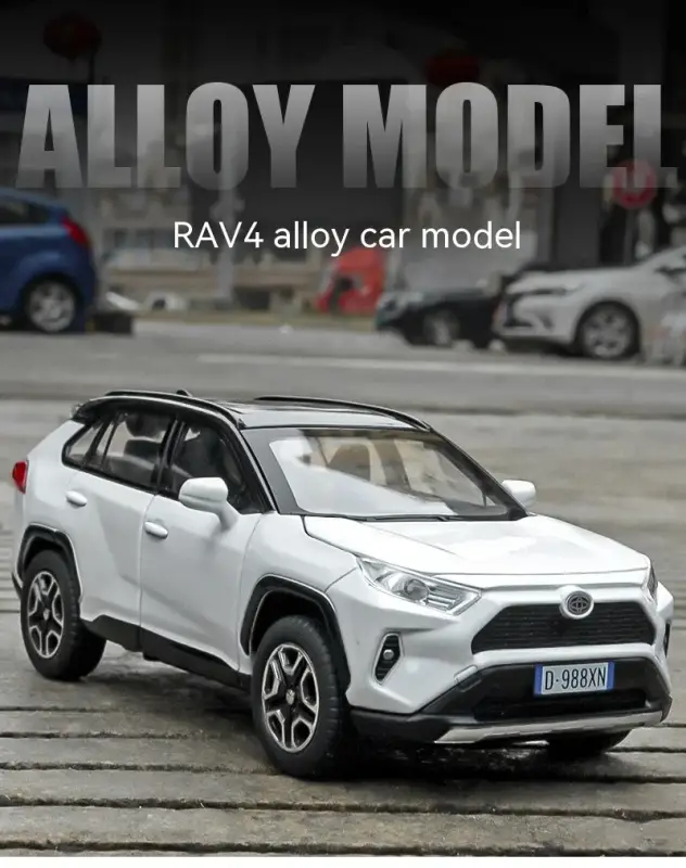 Toyota RAV4 1:32 Model Samochodu Metalowy Dźwięk i Światło