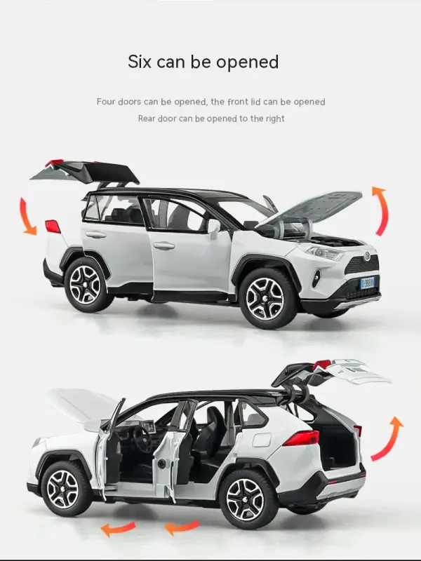 Toyota RAV4 1:32 Model Samochodu Metalowy Dźwięk i Światło