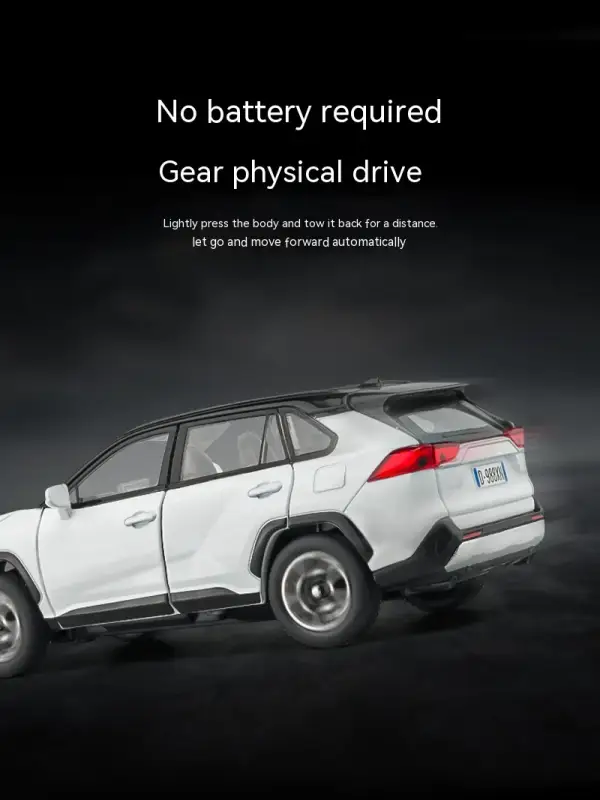 Toyota RAV4 1:32 Model Samochodu Metalowy Dźwięk i Światło