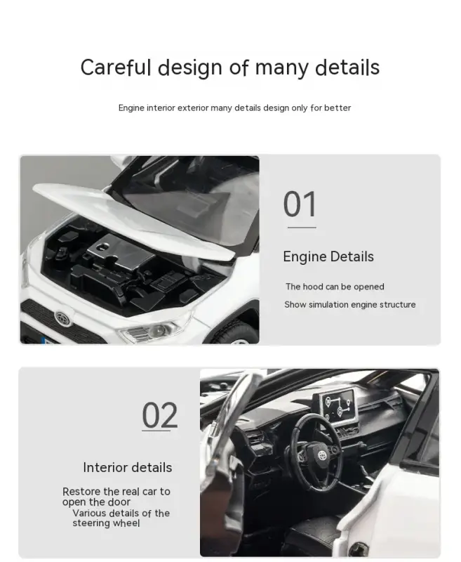 Toyota RAV4 1:32 Model Samochodu Metalowy Dźwięk i Światło