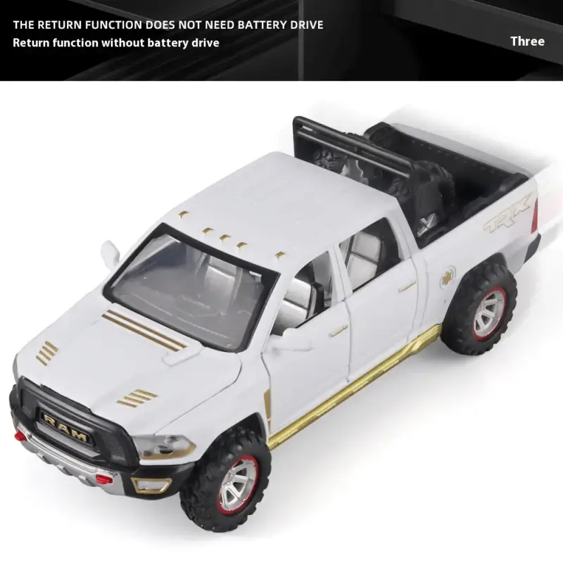RAM Pickup Truck 1:32 Model Samochodu Metalowy Dźwięk i Światło