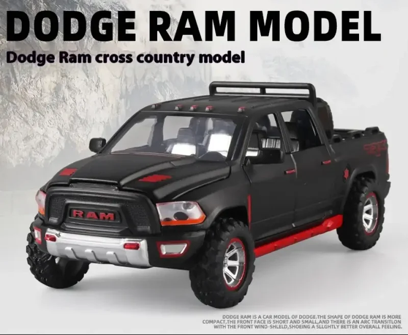 RAM Pickup Truck 1:32 Model Samochodu Metalowy Dźwięk i Światło