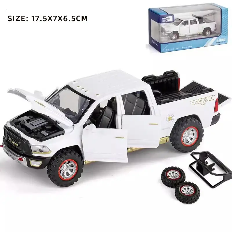 RAM Pickup Truck 1:32 Model Samochodu Metalowy Dźwięk i Światło