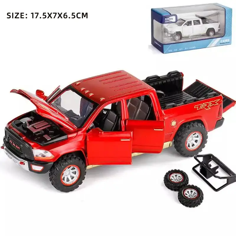 RAM Pickup Truck 1:32 Model Samochodu Metalowy Dźwięk i Światło
