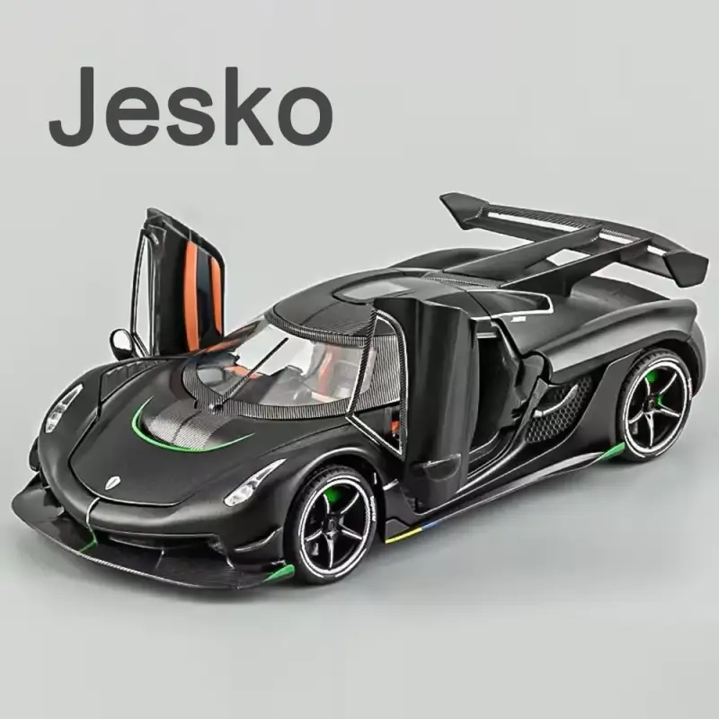 Koenigsegg Jesko 1:24 Model Samochodu Metalowy Otwierane Drzwi Mechanizm Cofania