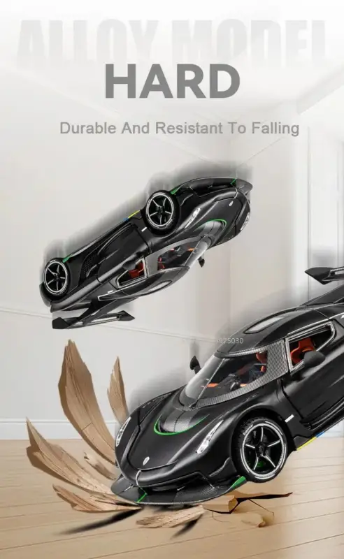 Koenigsegg Jesko 1:24 Model Samochodu Metalowy Otwierane Drzwi Mechanizm Cofania