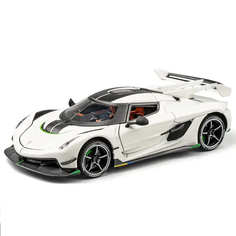 Koenigsegg Jesko 1:24 Model Samochodu Metalowy Otwierane Drzwi Mechanizm Cofania