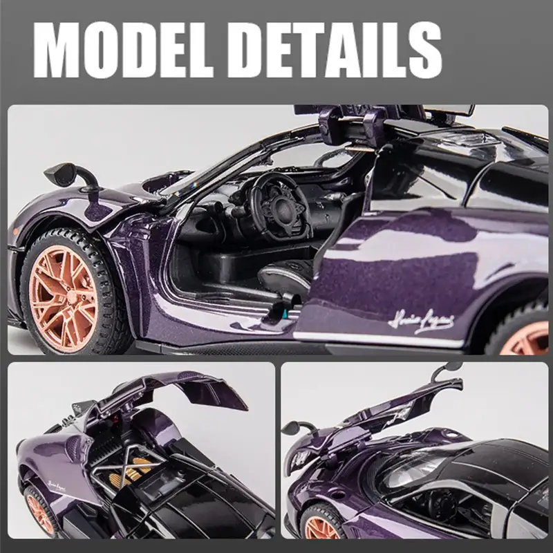 Pagani Huayra 1:32 Model Samochodu Metalowy Dźwięk i Światło