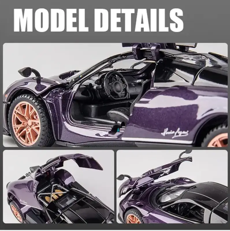 Pagani Huayra 1:32 Model Samochodu Metalowy Dźwięk i Światło