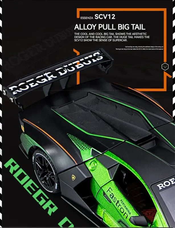 Lamborghini SCV12 1:24 Model Samochodu Metalowy Dźwięk i Światło