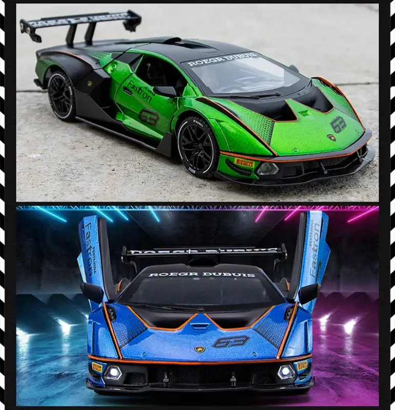 Lamborghini SCV12 1:24 Model Samochodu Metalowy Dźwięk i Światło