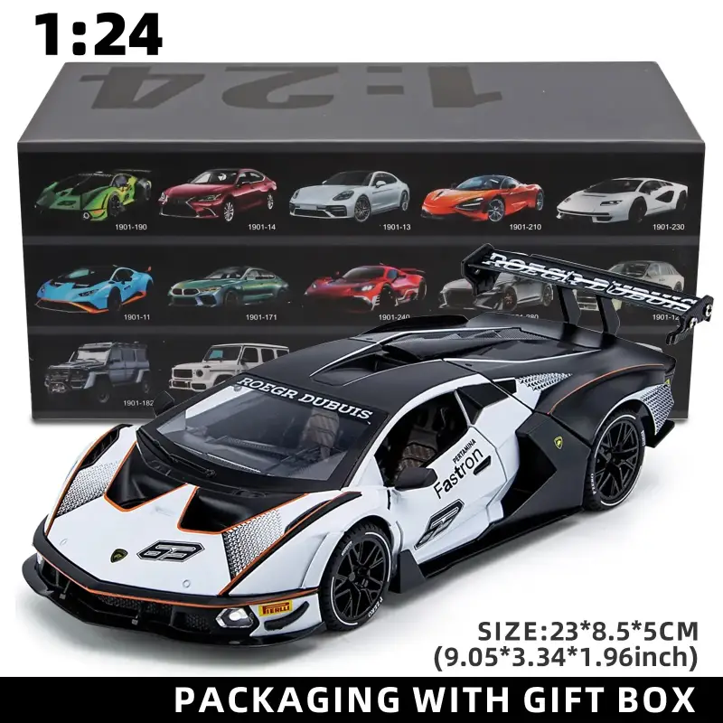 Lamborghini SCV12 1:24 Model Samochodu Metalowy Dźwięk i Światło