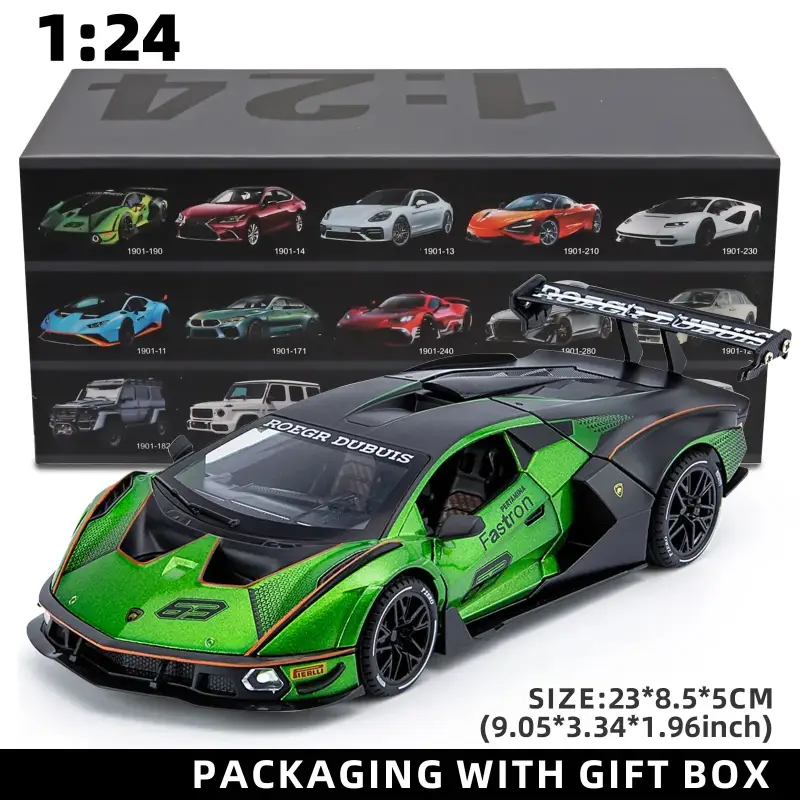 Lamborghini SCV12 1:24 Model Samochodu Metalowy Dźwięk i Światło