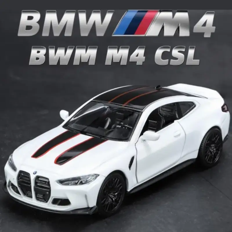 BMW M4 CSL 1:36 Model Samochodu Metalowy Otwierane Drzwi