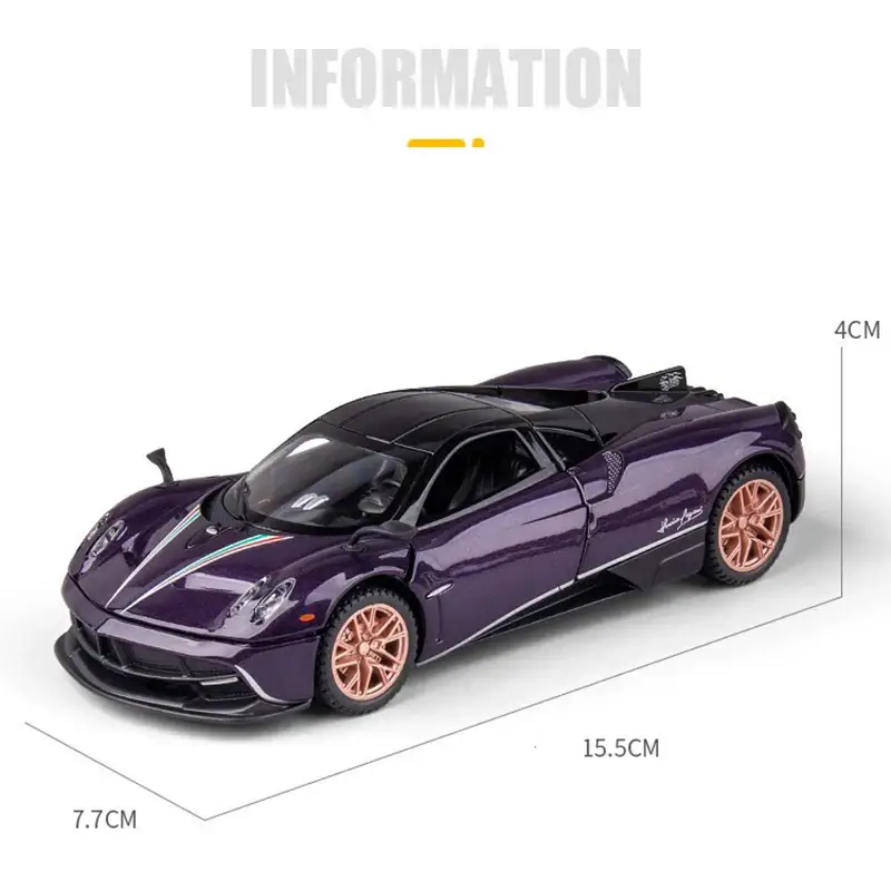 Pagani Huayra 1:32 Model Samochodu Metalowy Dźwięk i Światło