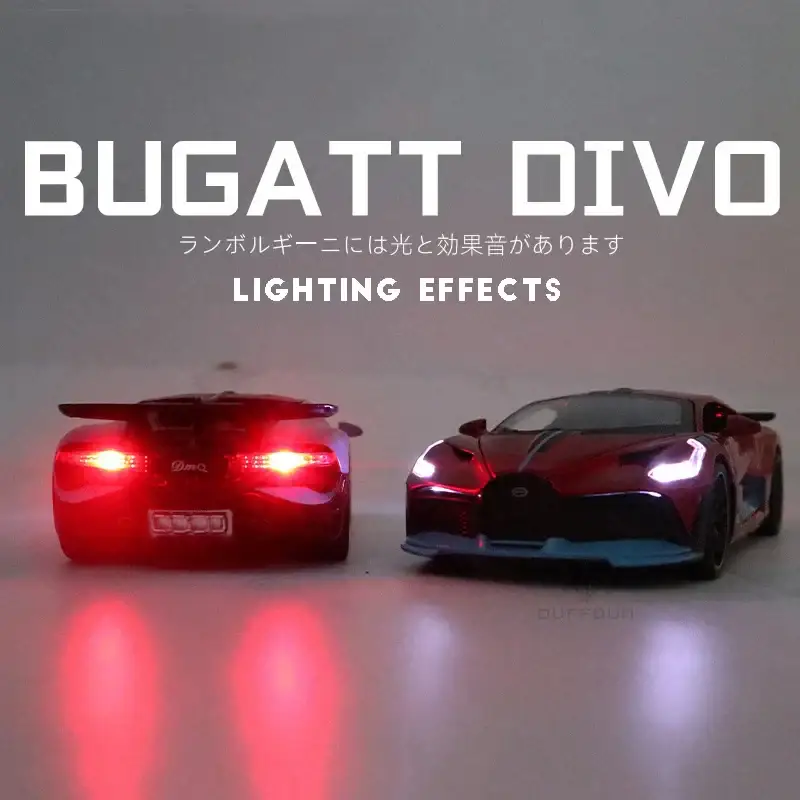 Bugatti Divo 1:32 Model Samochodu Metalowy Światło