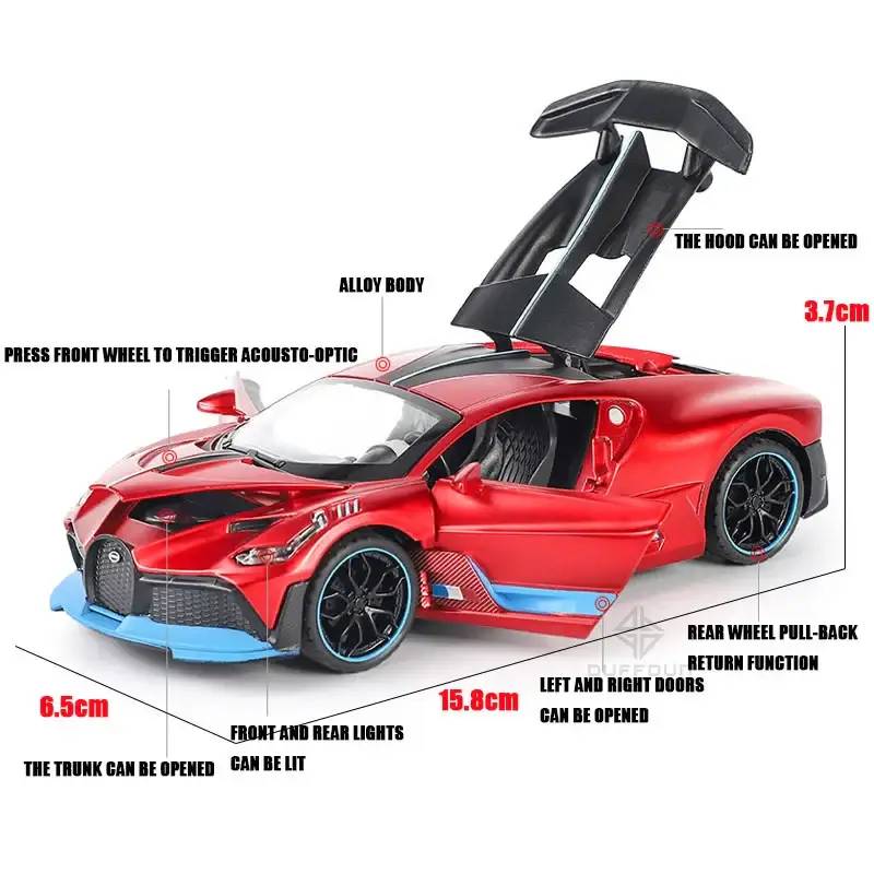 Bugatti Divo 1:32 Model Samochodu Metalowy Światło