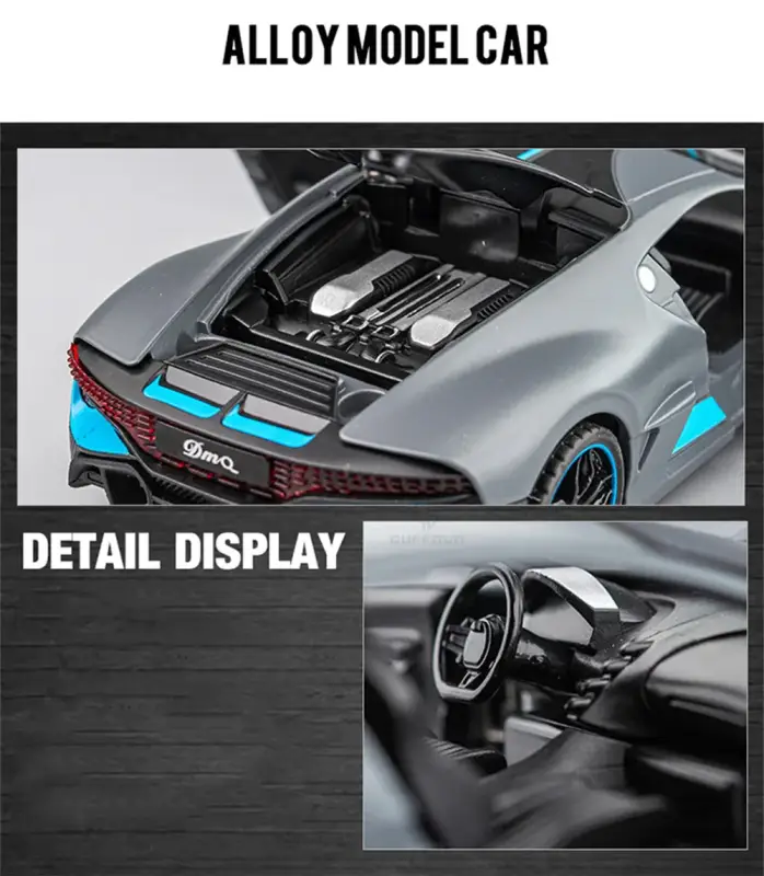 Bugatti Divo 1:32 Model Samochodu Metalowy Światło