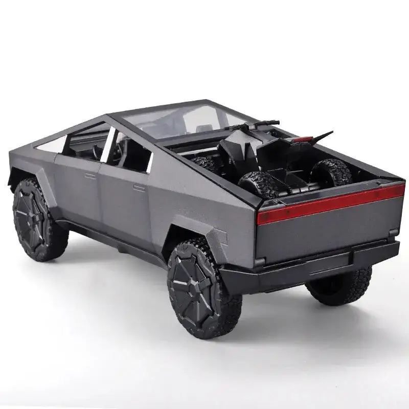 Tesla Cybertruck 1:24 Model Samochodu Metalowy Dźwięk i Światło