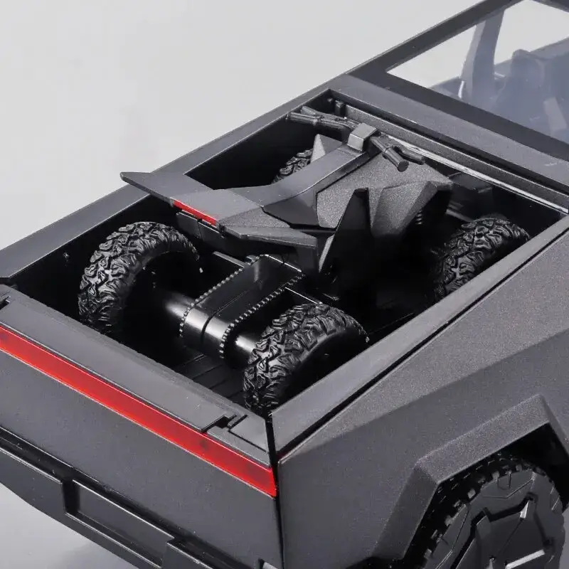 Tesla Cybertruck 1:24 Model Samochodu Metalowy Dźwięk i Światło