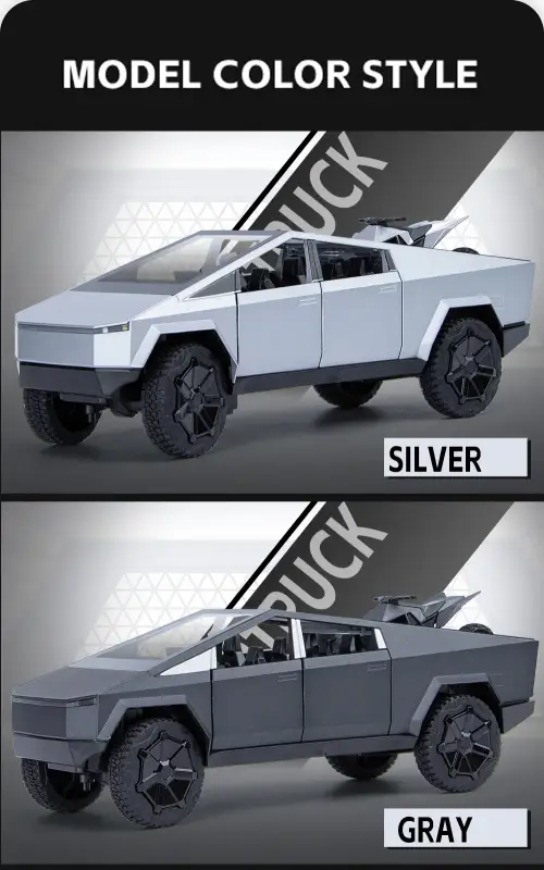 Tesla Cybertruck 1:24 Model Samochodu Metalowy Dźwięk i Światło