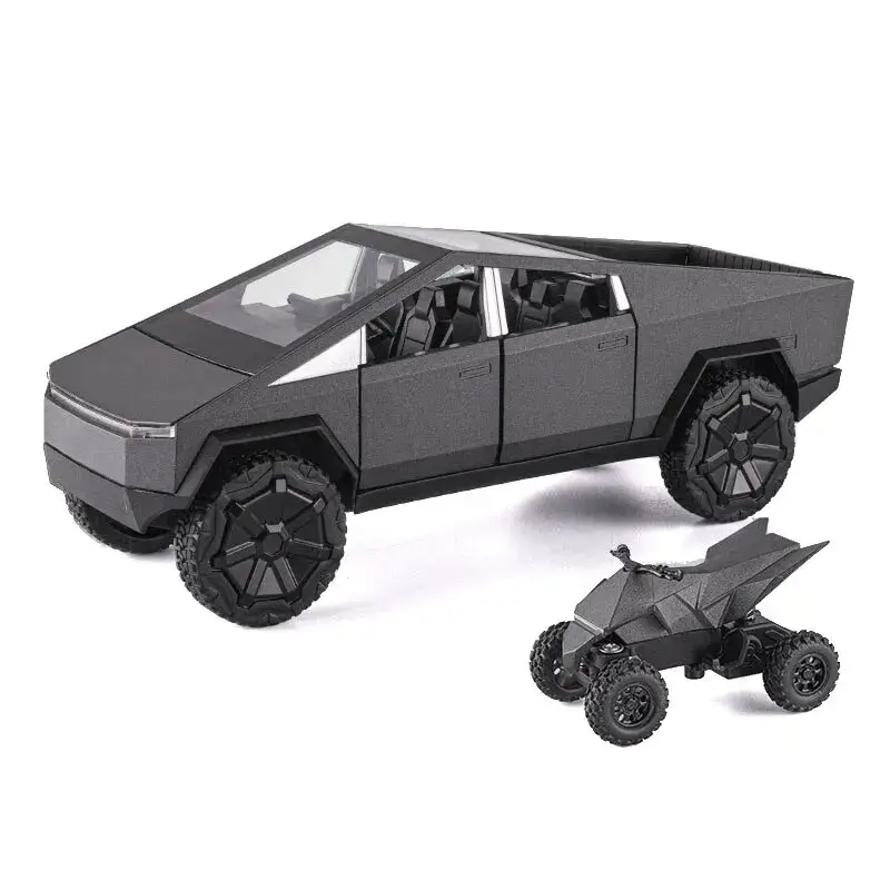 Tesla Cybertruck 1:24 Model Samochodu Metalowy Dźwięk i Światło