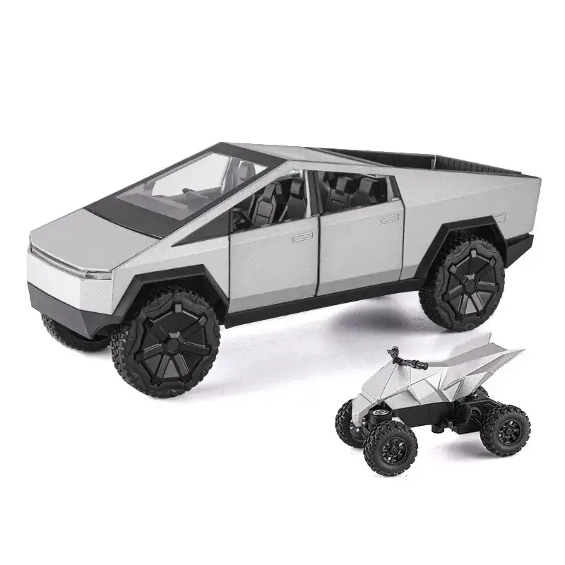 Tesla Cybertruck 1:24 Model Samochodu Metalowy Dźwięk i Światło