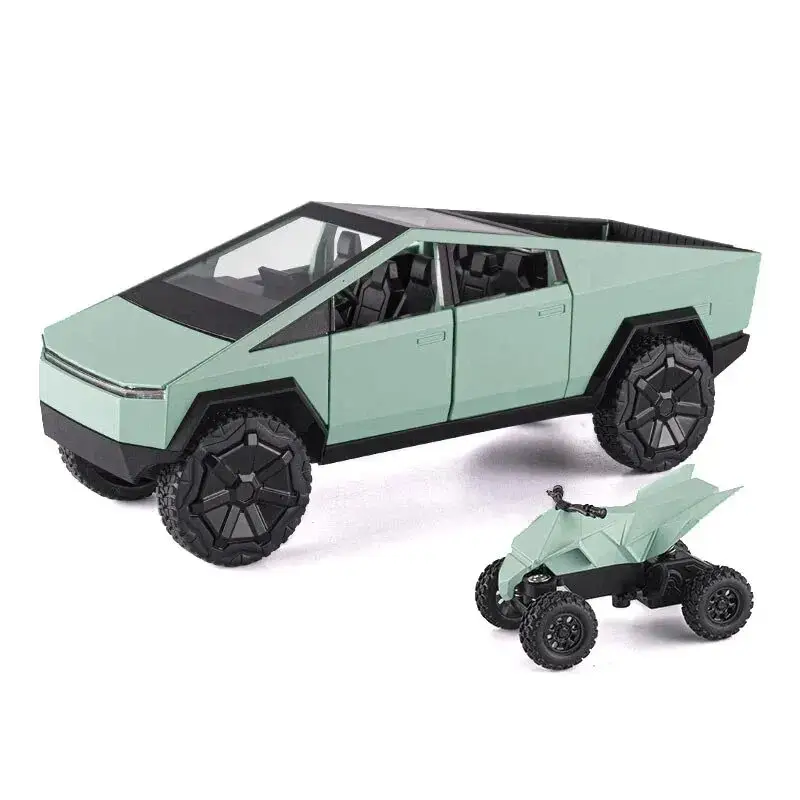Tesla Cybertruck 1:24 Model Samochodu Metalowy Dźwięk i Światło