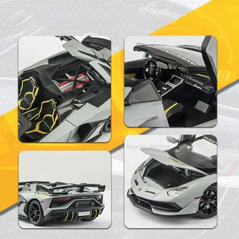 Lamborghini Aventador SVJ 63 1:24 Model Samochodu Otwierane Drzwi Dźwięk