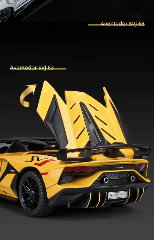 Lamborghini Aventador SVJ 63 1:24 Model Samochodu Otwierane Drzwi Dźwięk