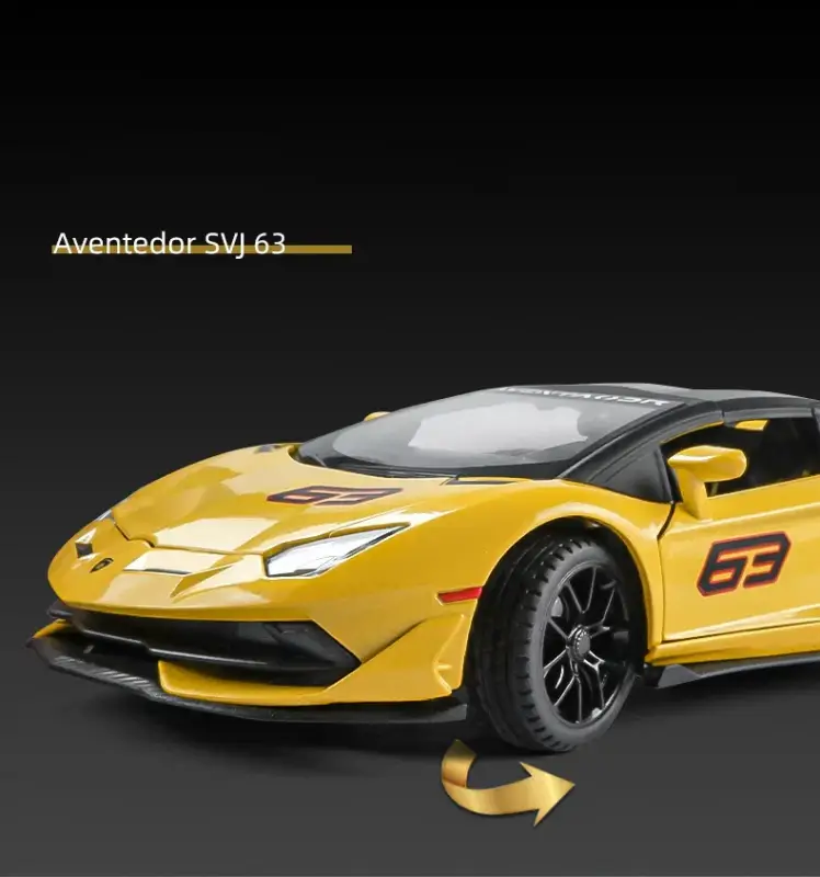 Lamborghini Aventador SVJ 63 1:24 Model Samochodu Otwierane Drzwi Dźwięk