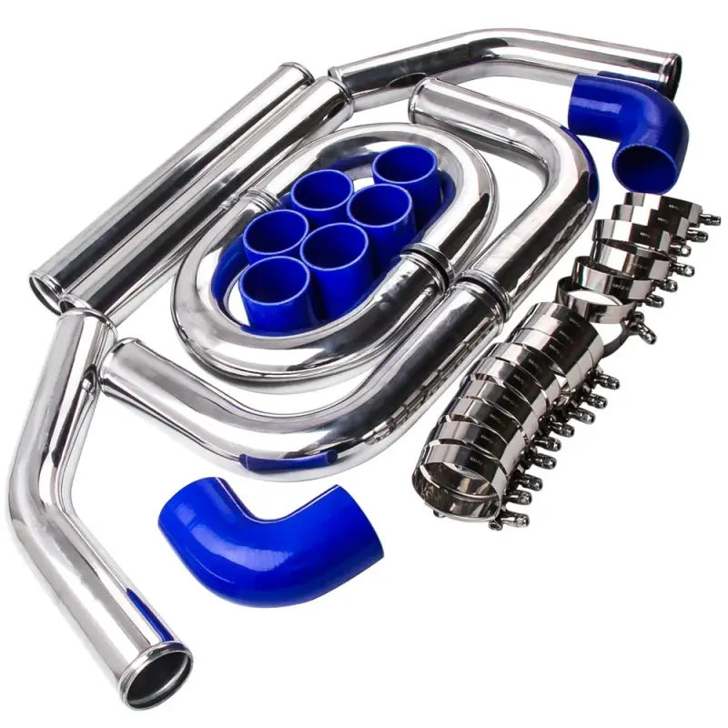 Zestaw Rurek Intercoolera Turbo 2.5 Inch 64mm Aluminiowy z Silikonem i Zaciskami