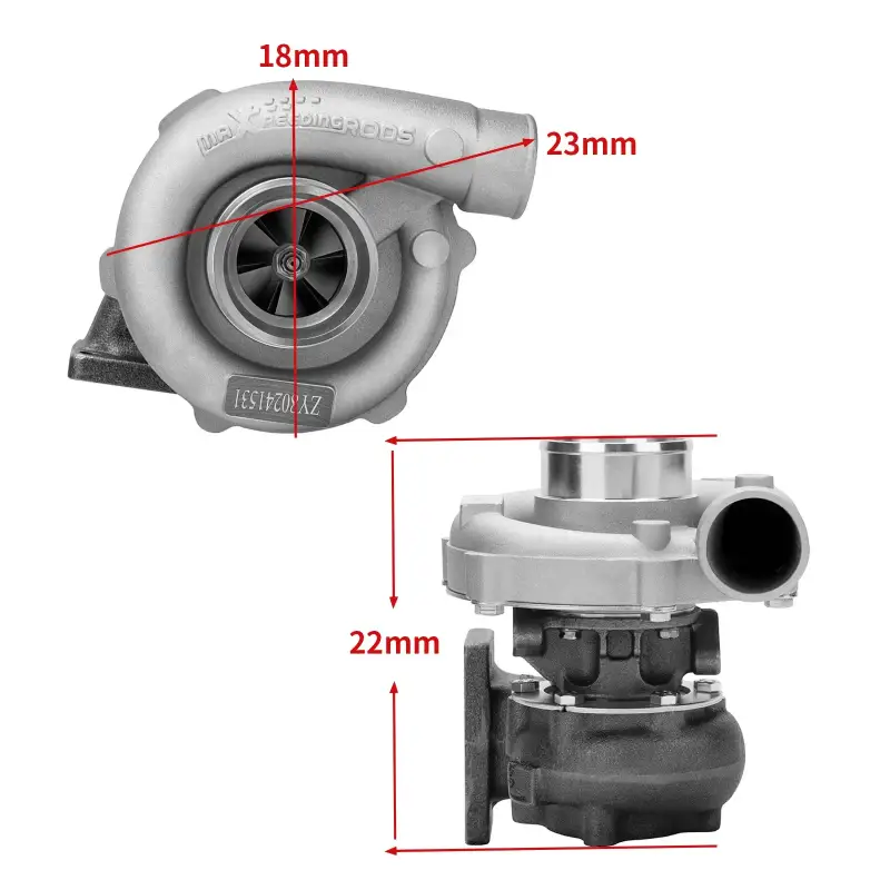 Turbosprężarka T3 T4 T04E .57 A/R 5 Śrub dla 1.5L-2.5L 400HP T3 Flange