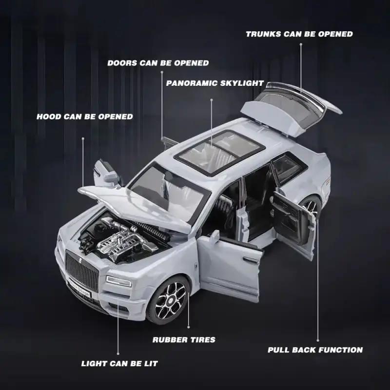 Rolls-Royce Cullinan SUV 1:32 Model Samochodu Metalowy Dźwięk i Światło