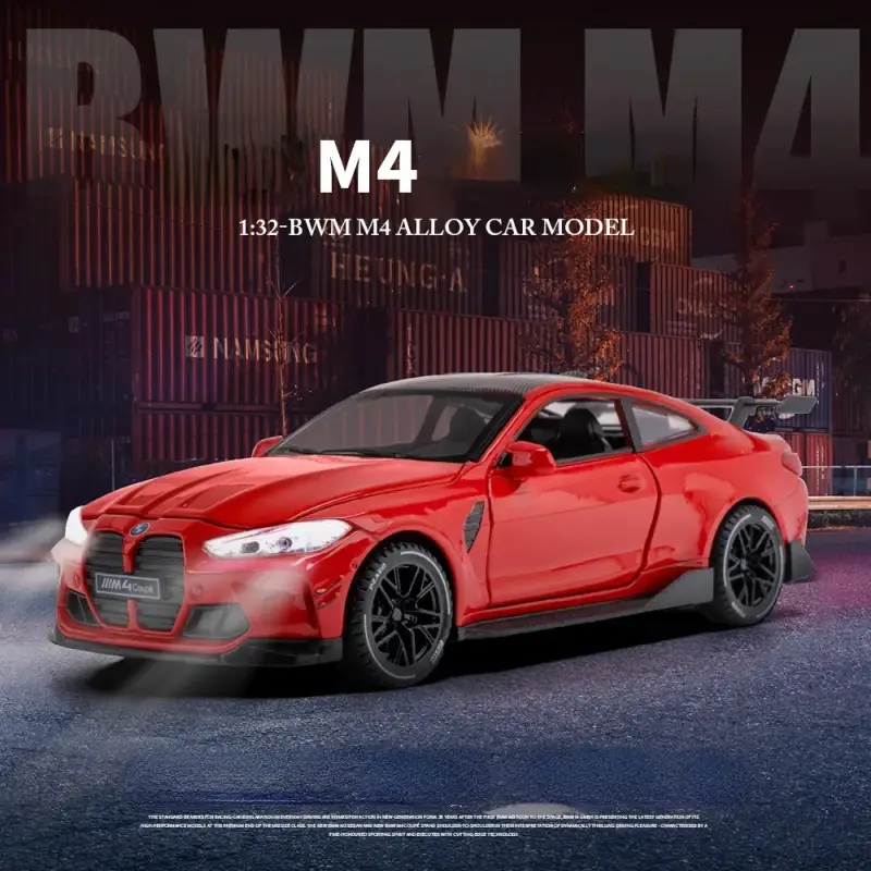 BMW M4 1:32 Model Samochodu Metalowy Dźwięk i Światło