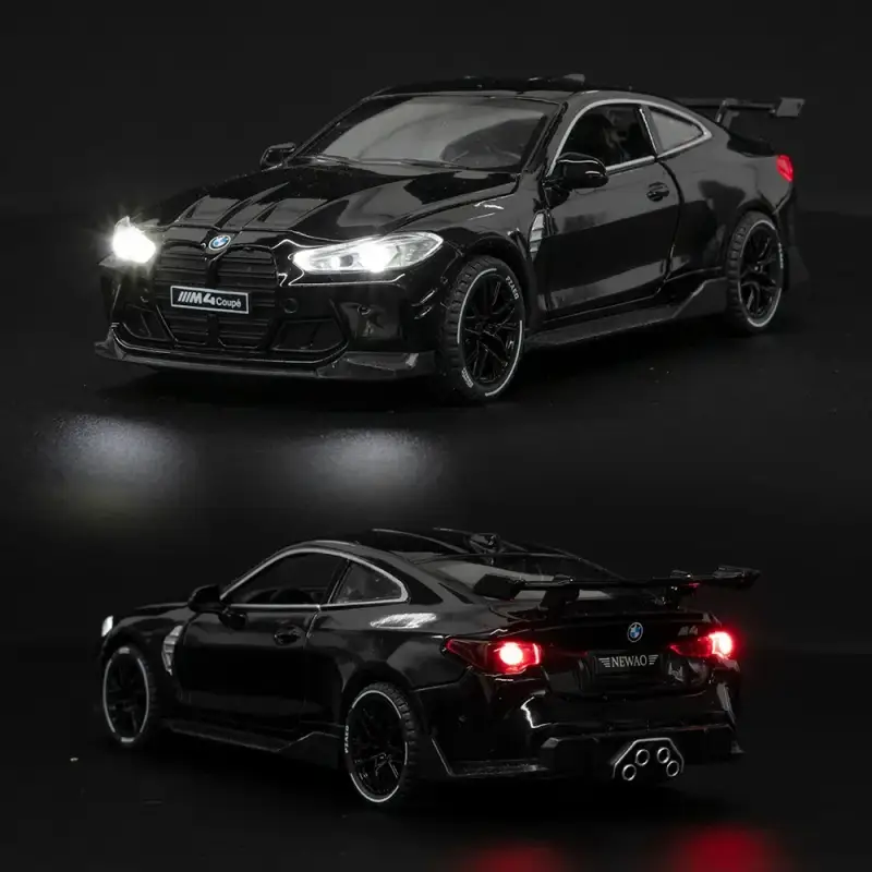 BMW M4 1:32 Model Samochodu Metalowy Dźwięk i Światło